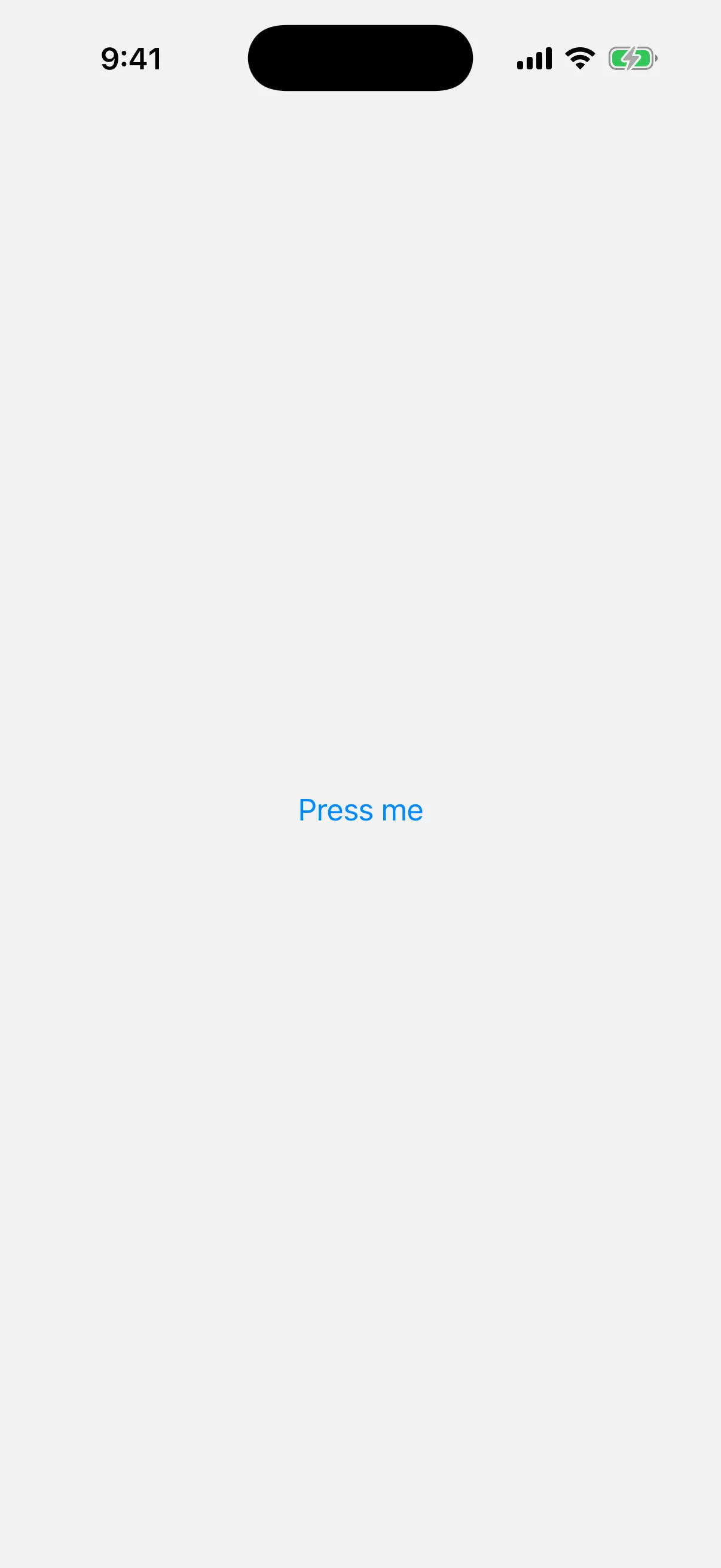 A blue Press me button