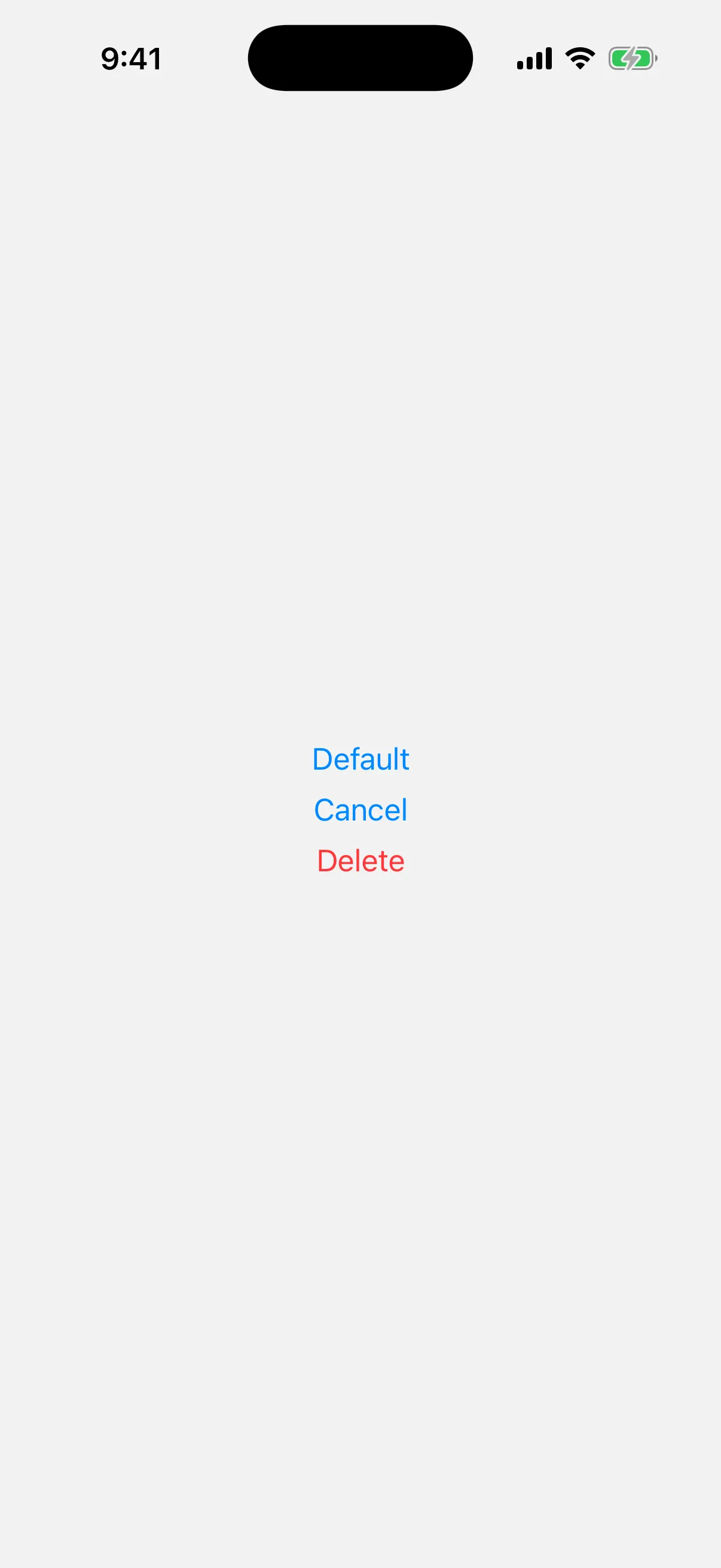 Three buttons showing the default, cancel, and red destructive roles