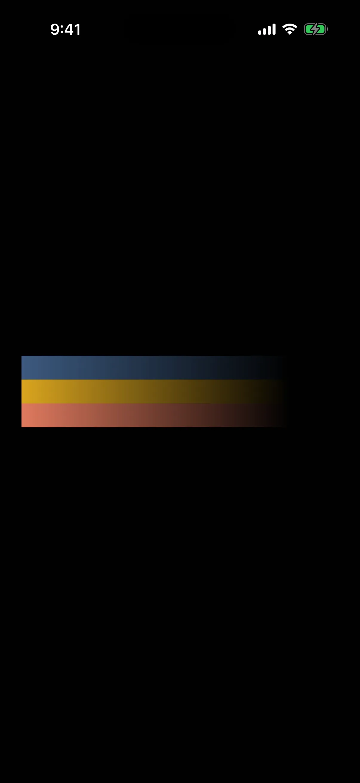 Three color bands fading out from left to right