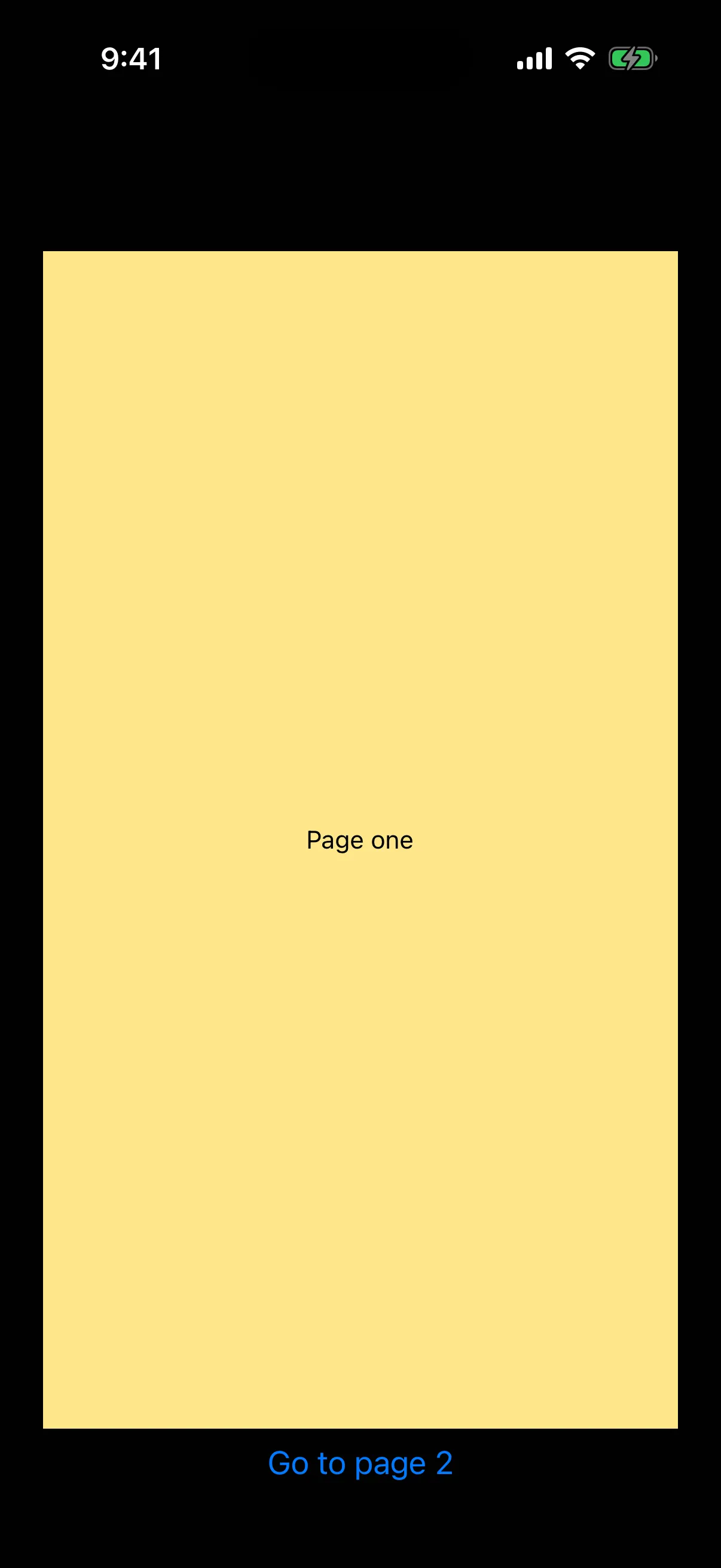 The first page of a pager above a Go to page 2 button