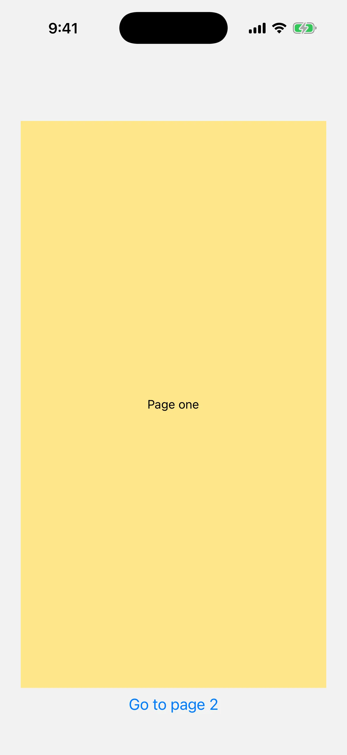 The first page of a pager above a Go to page 2 button