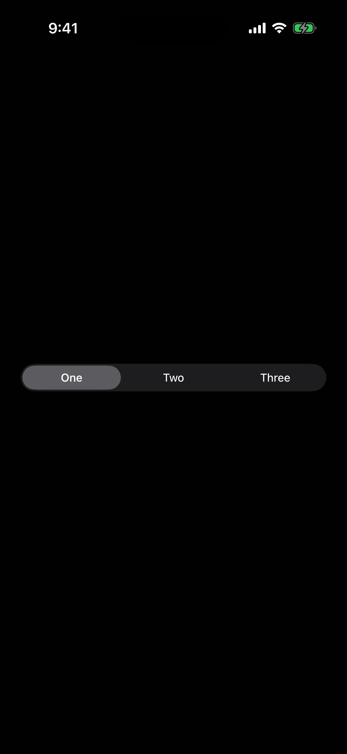 A Material 3 segmented button row with One selected