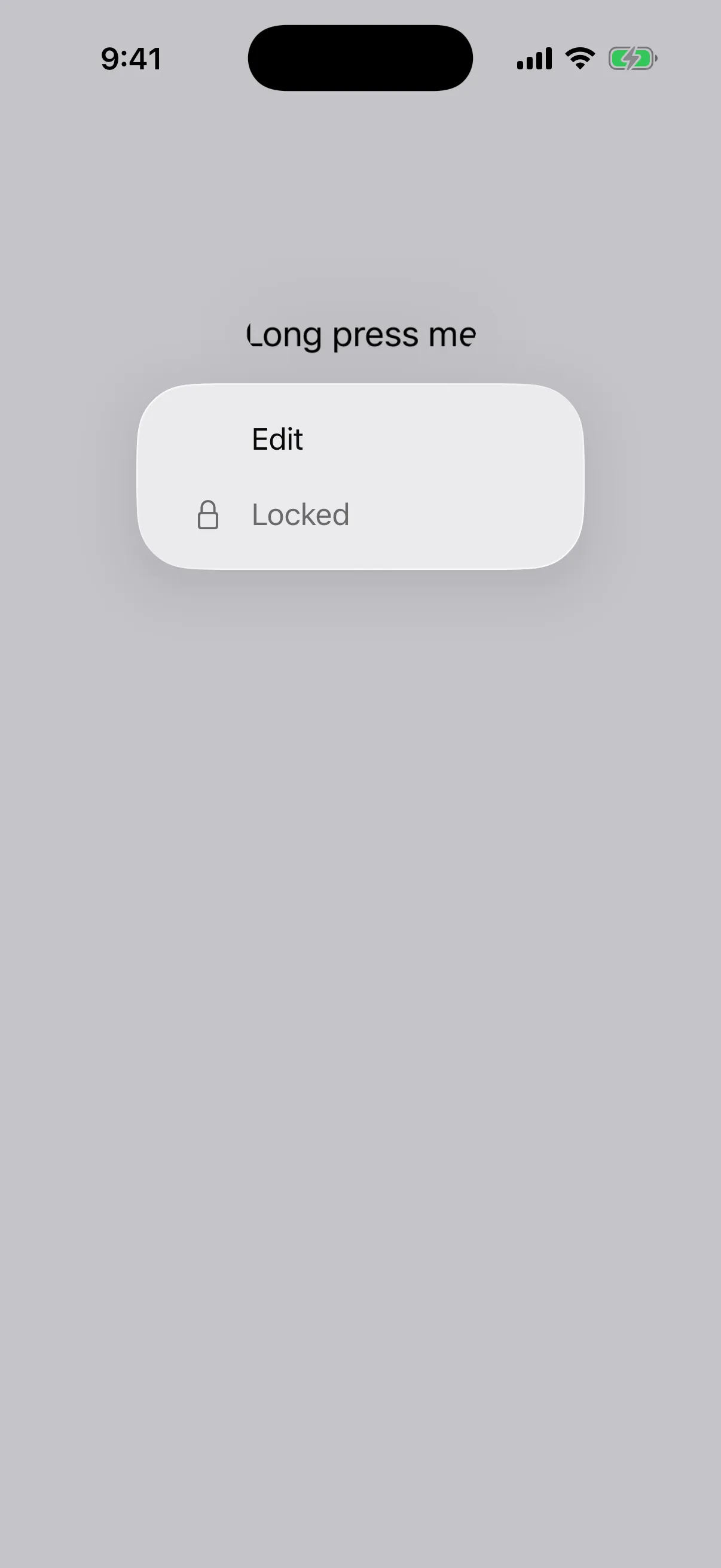 A context menu listing Edit and a greyed out Locked item with a lock icon