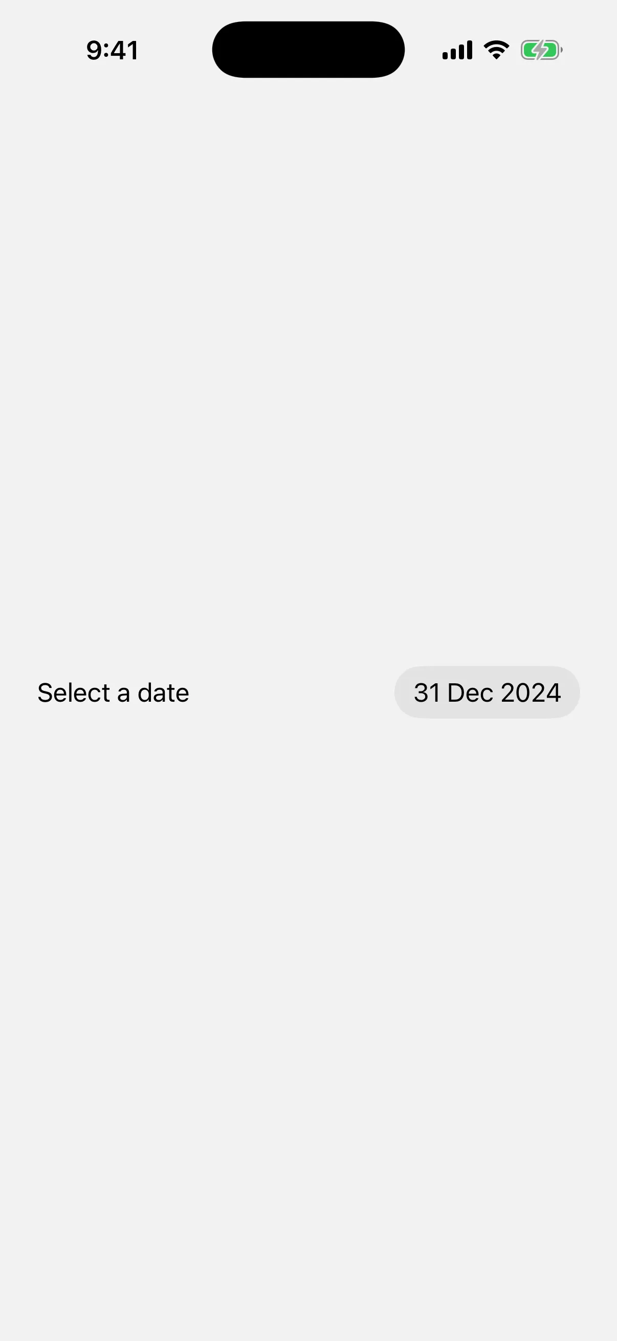 A Select a date row clamped to 31 Dec 2024, the end of the allowed range