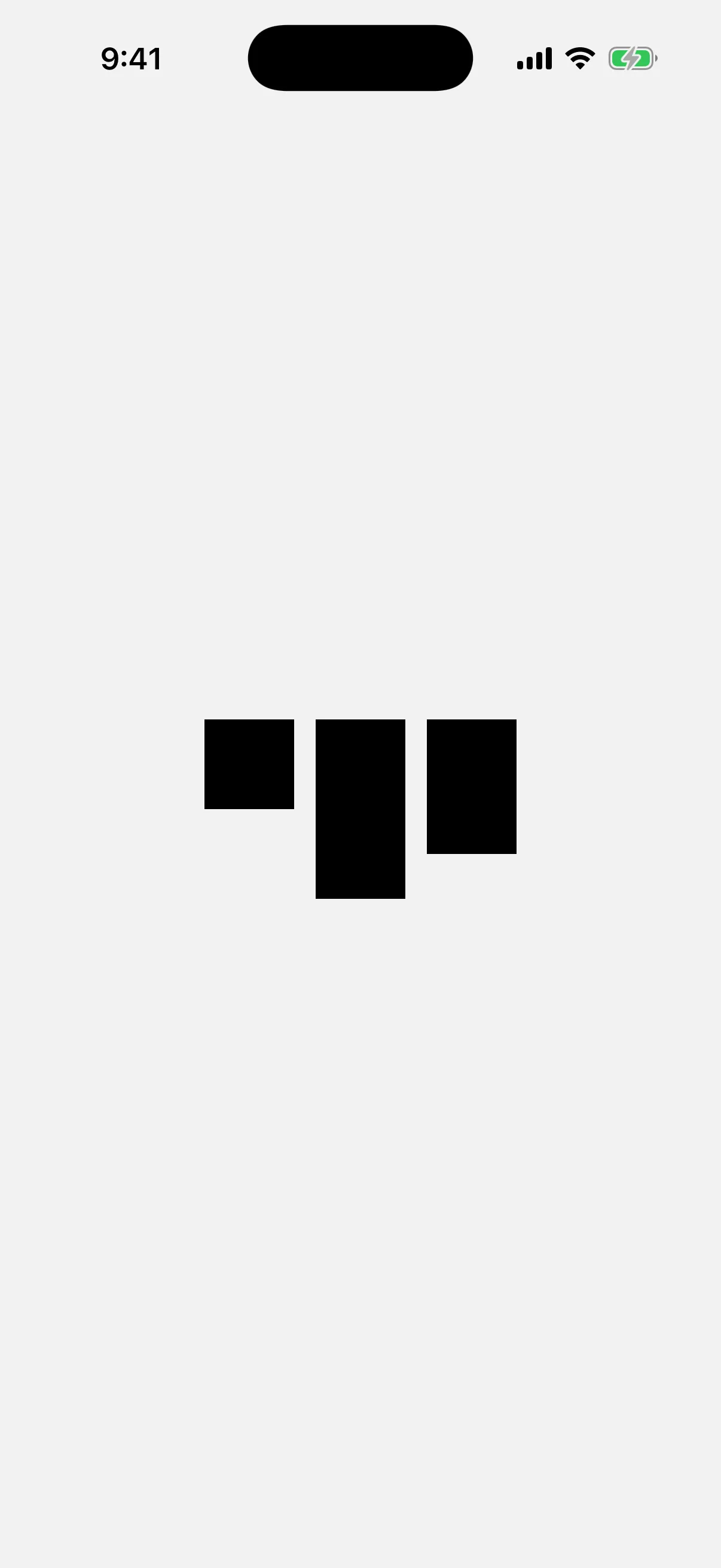Three rectangles of different heights aligned to the top edge in an HStack