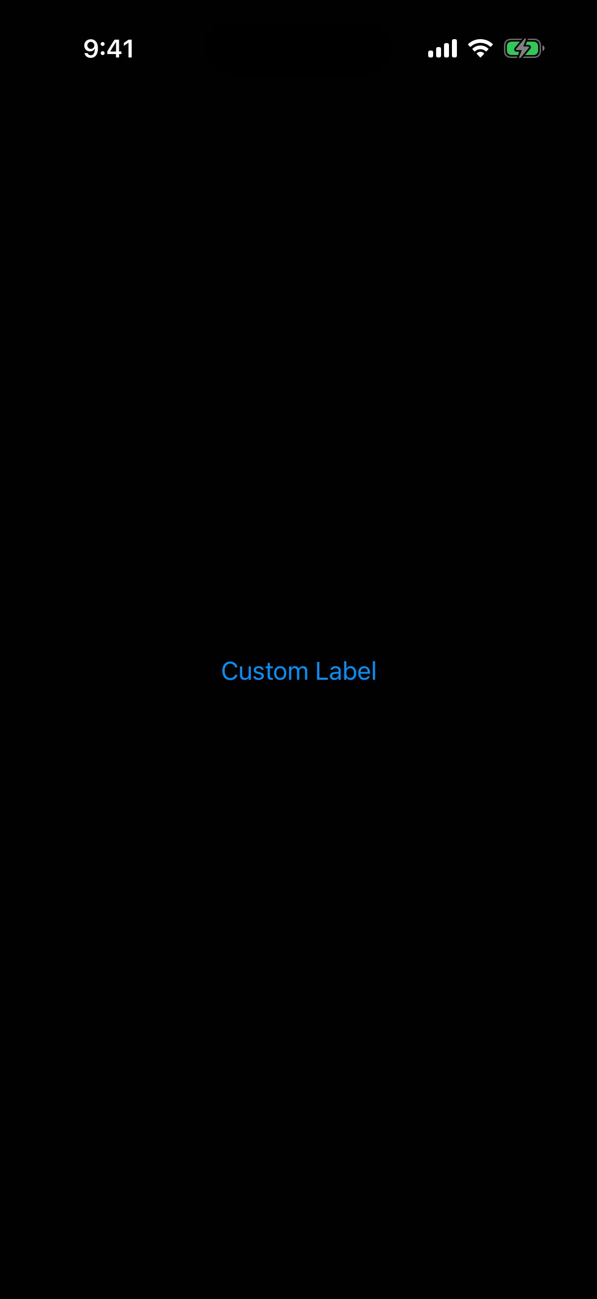 A menu trigger labeled Custom Label in the accent color