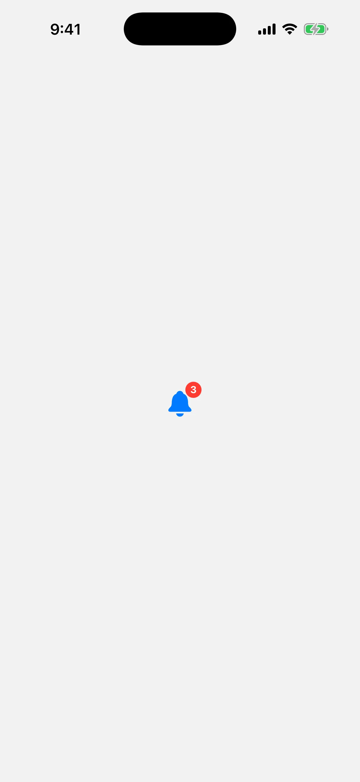 A blue bell icon with a red circular badge showing 3 at its top-trailing corner