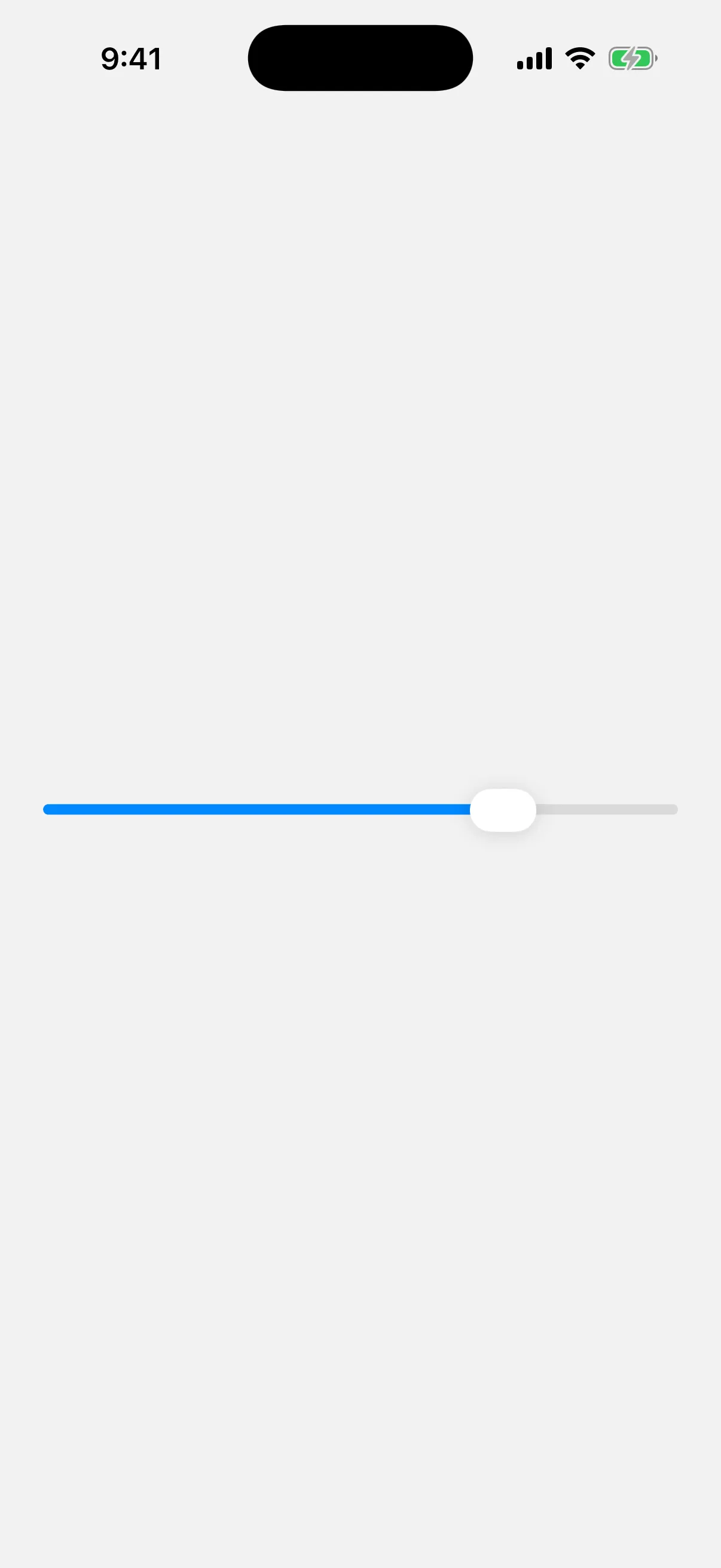 A slider over a range of 0 to 100 with its thumb three quarters of the way along