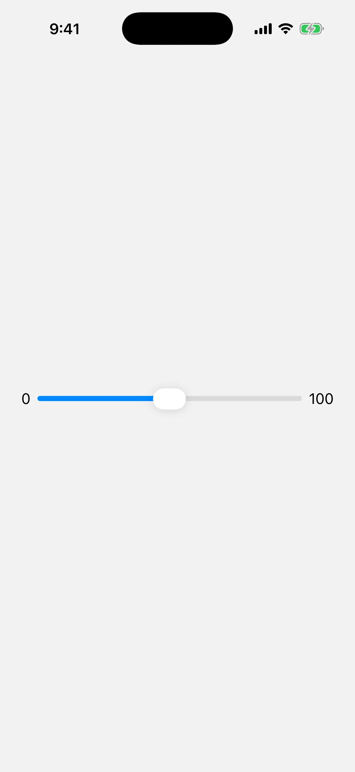 A slider flanked by a 0 label on the left and a 100 label on the right