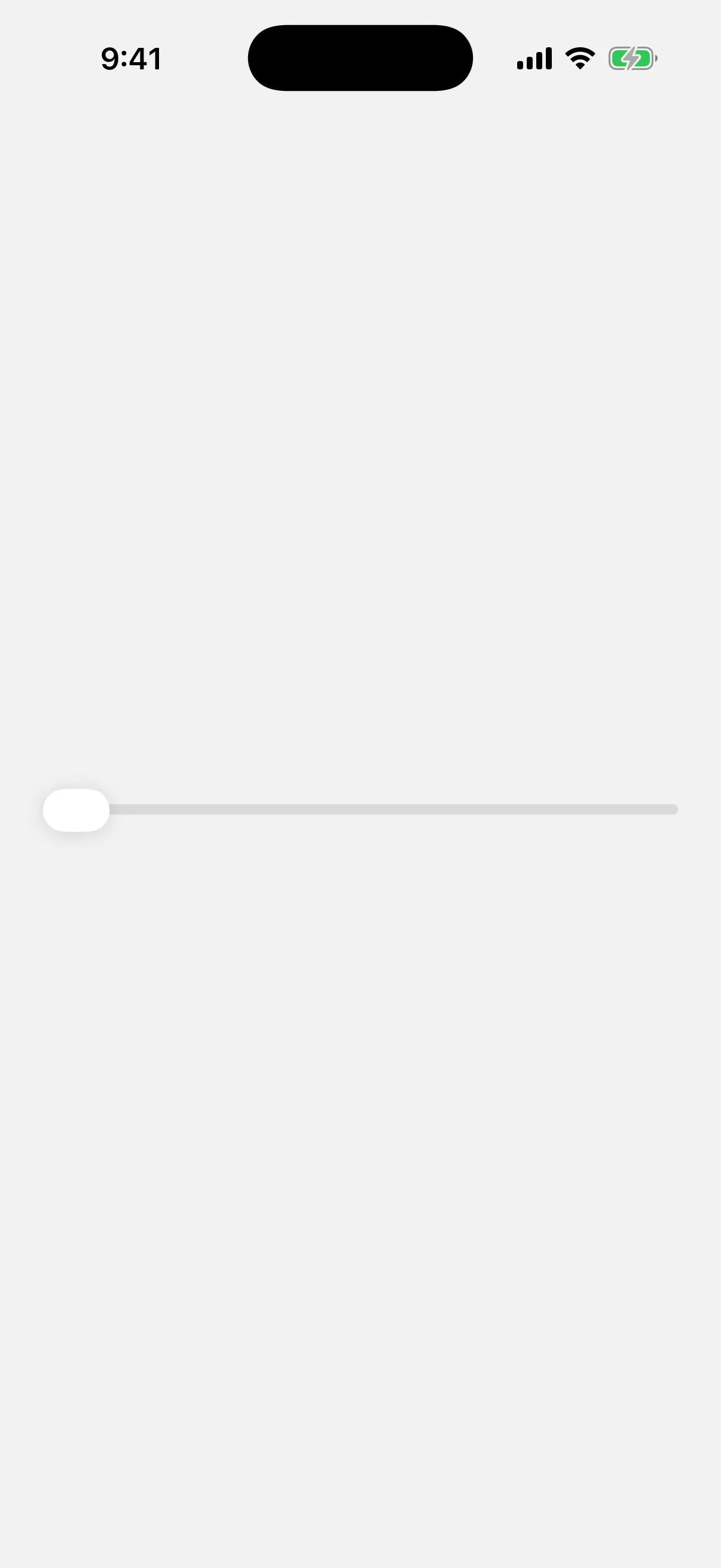 A slider with its thumb at the far left, at the minimum value of zero