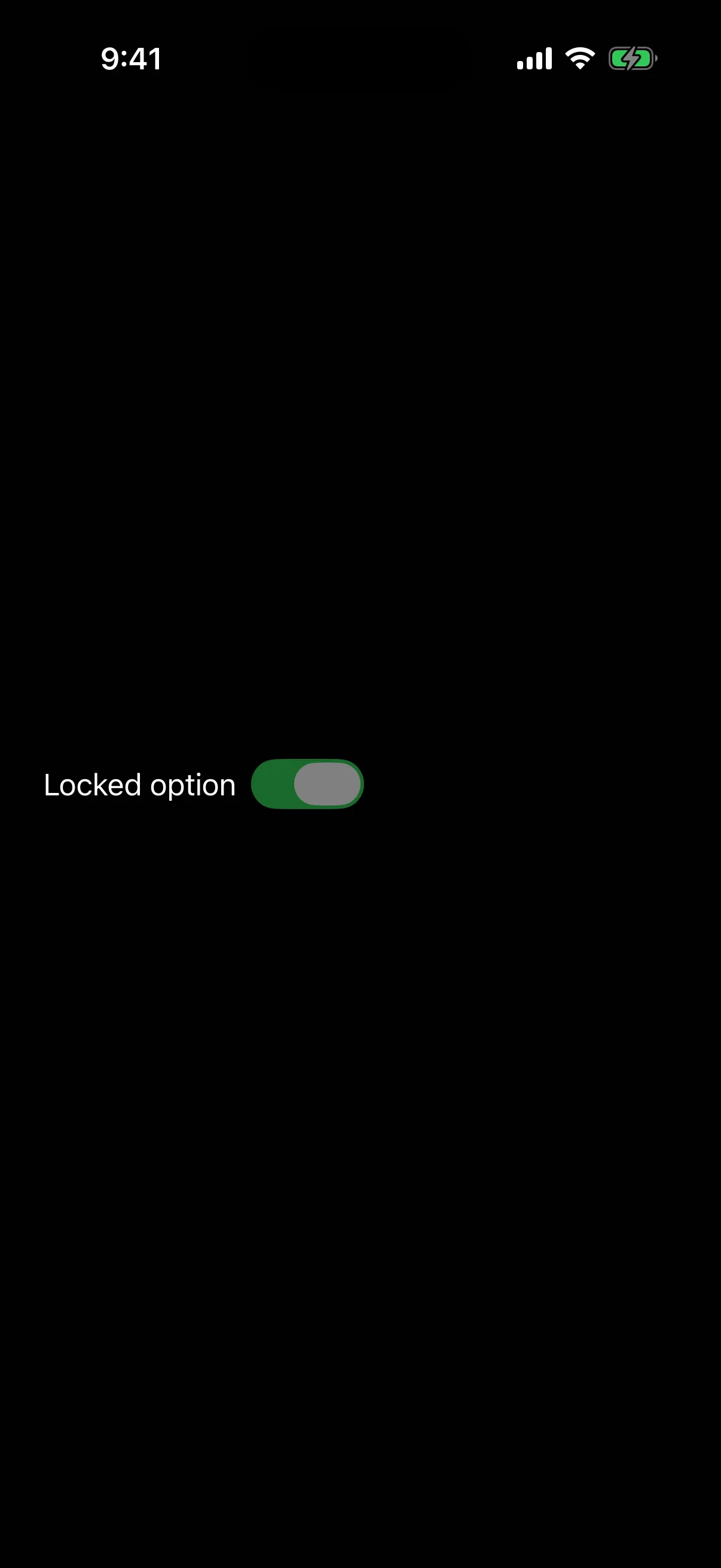 A checked, disabled checkbox with the label Locked option