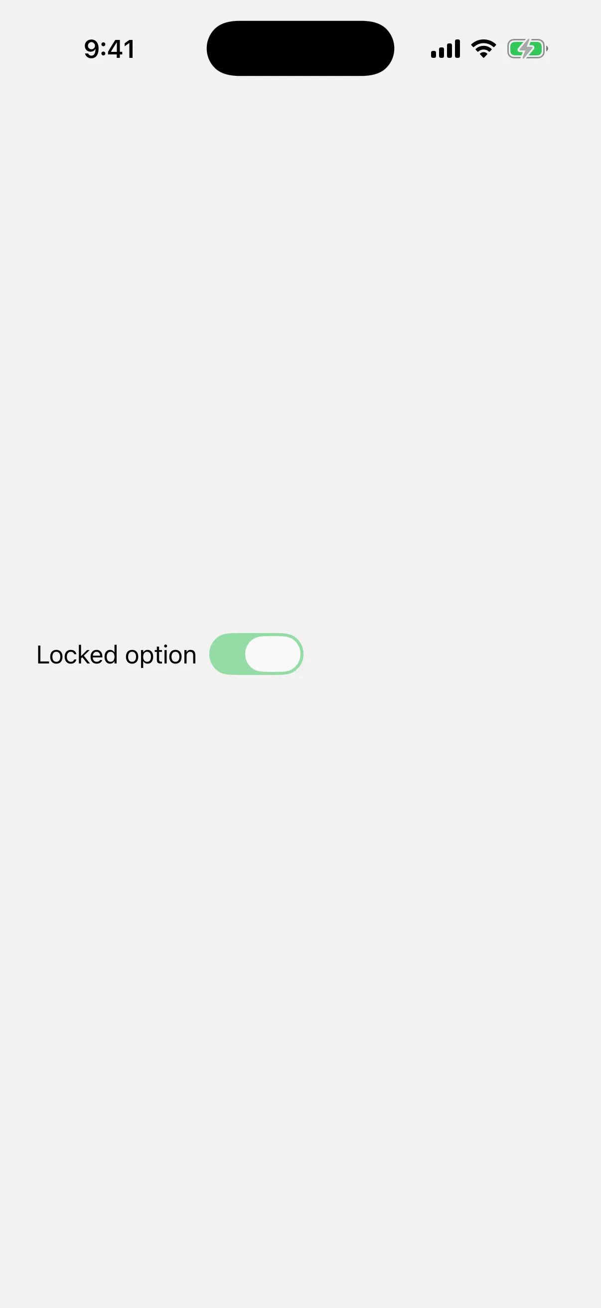 A checked, disabled checkbox with the label Locked option